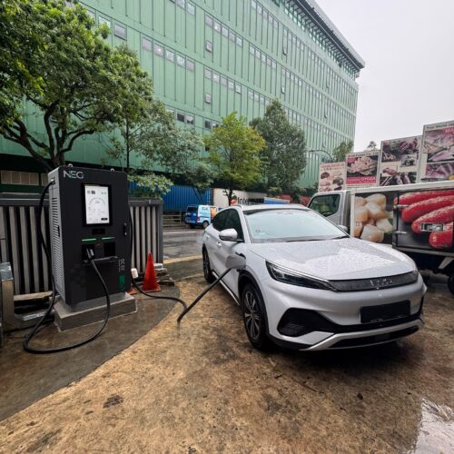 NEG DC EV Charger Installation with Car NEG DC EV Charger Installation with Car